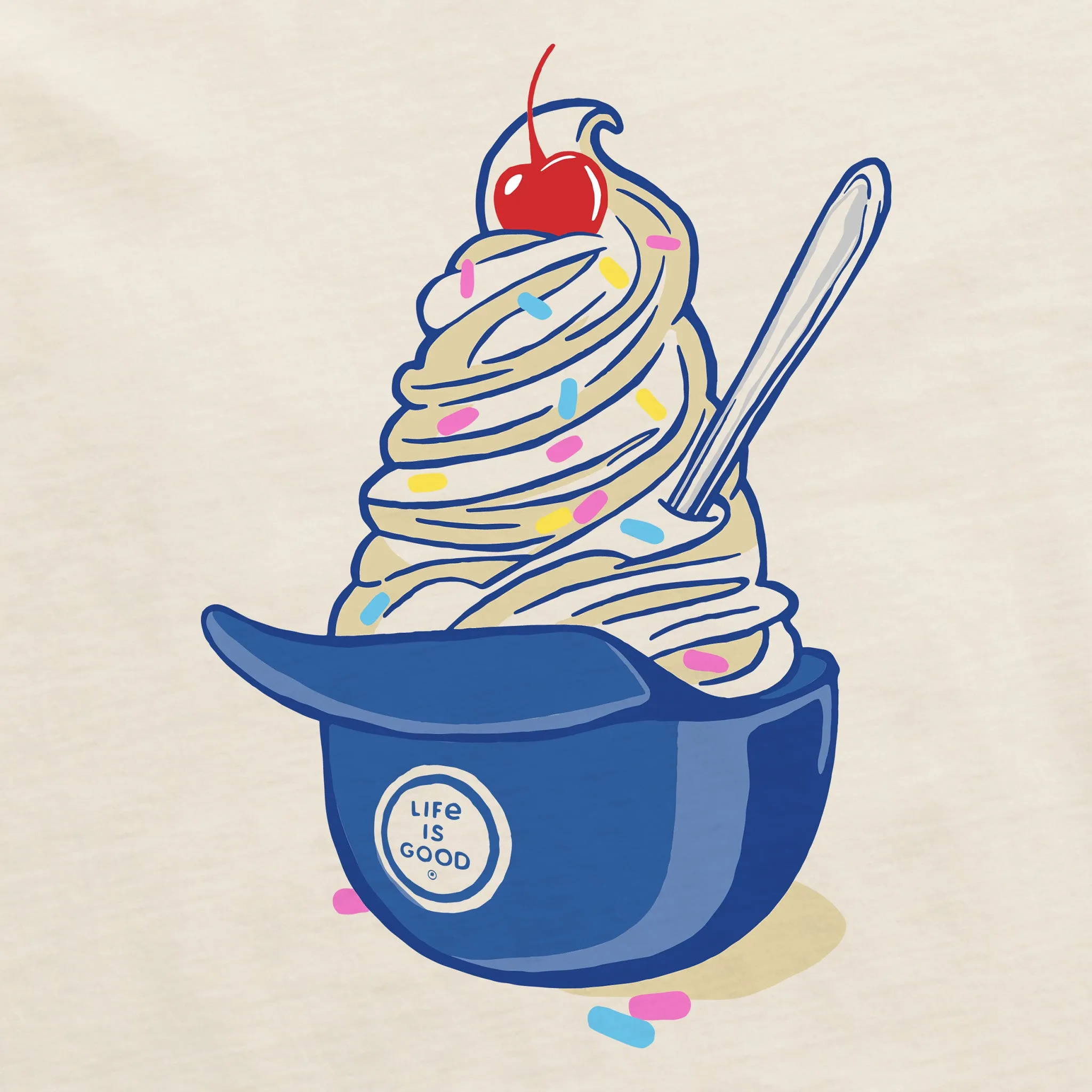 Women's Baseball Ice Cream Short Sleeve Crusher Boxy Tee Life is Good