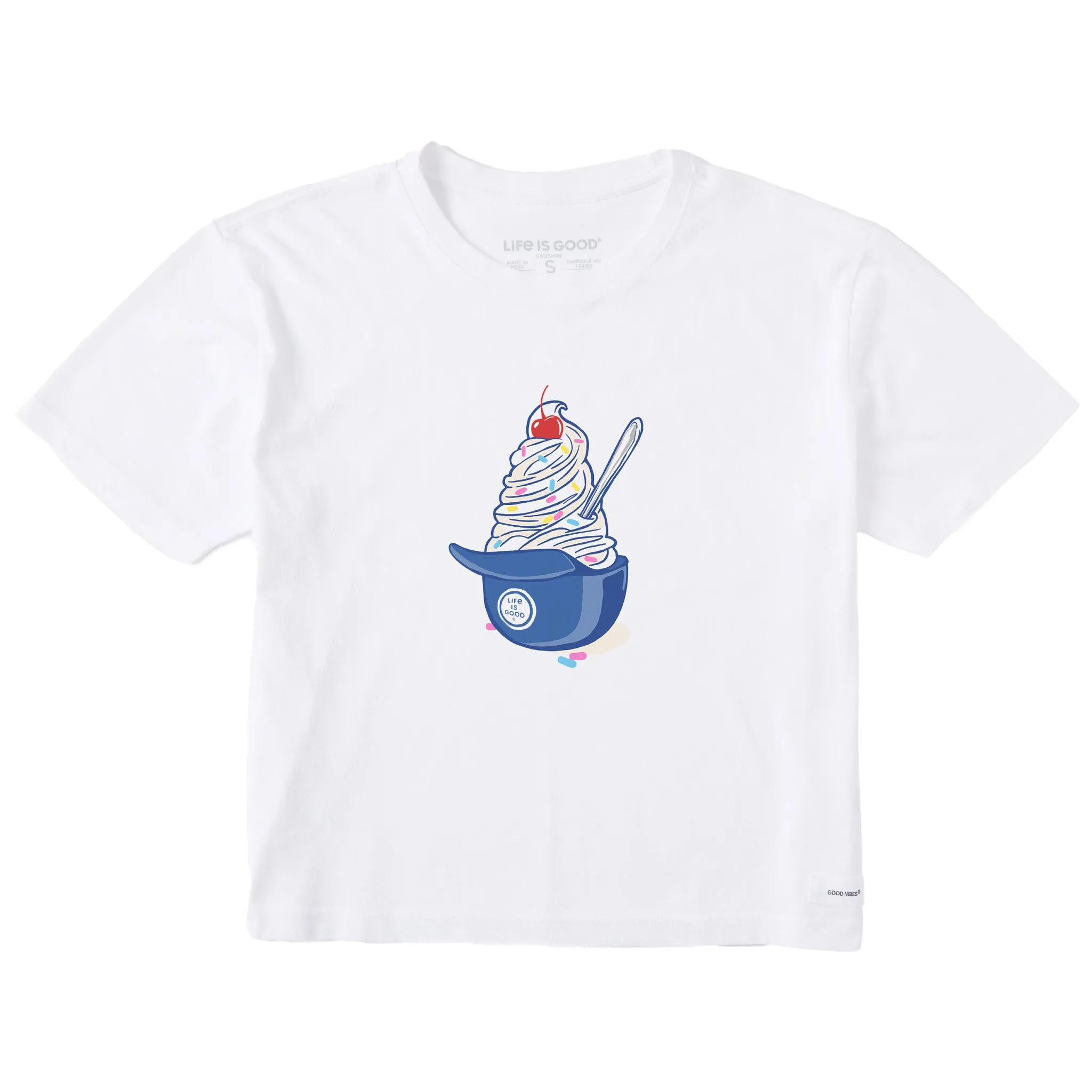 Women's Baseball Ice Cream Short Sleeve Crusher Boxy Tee Life is Good