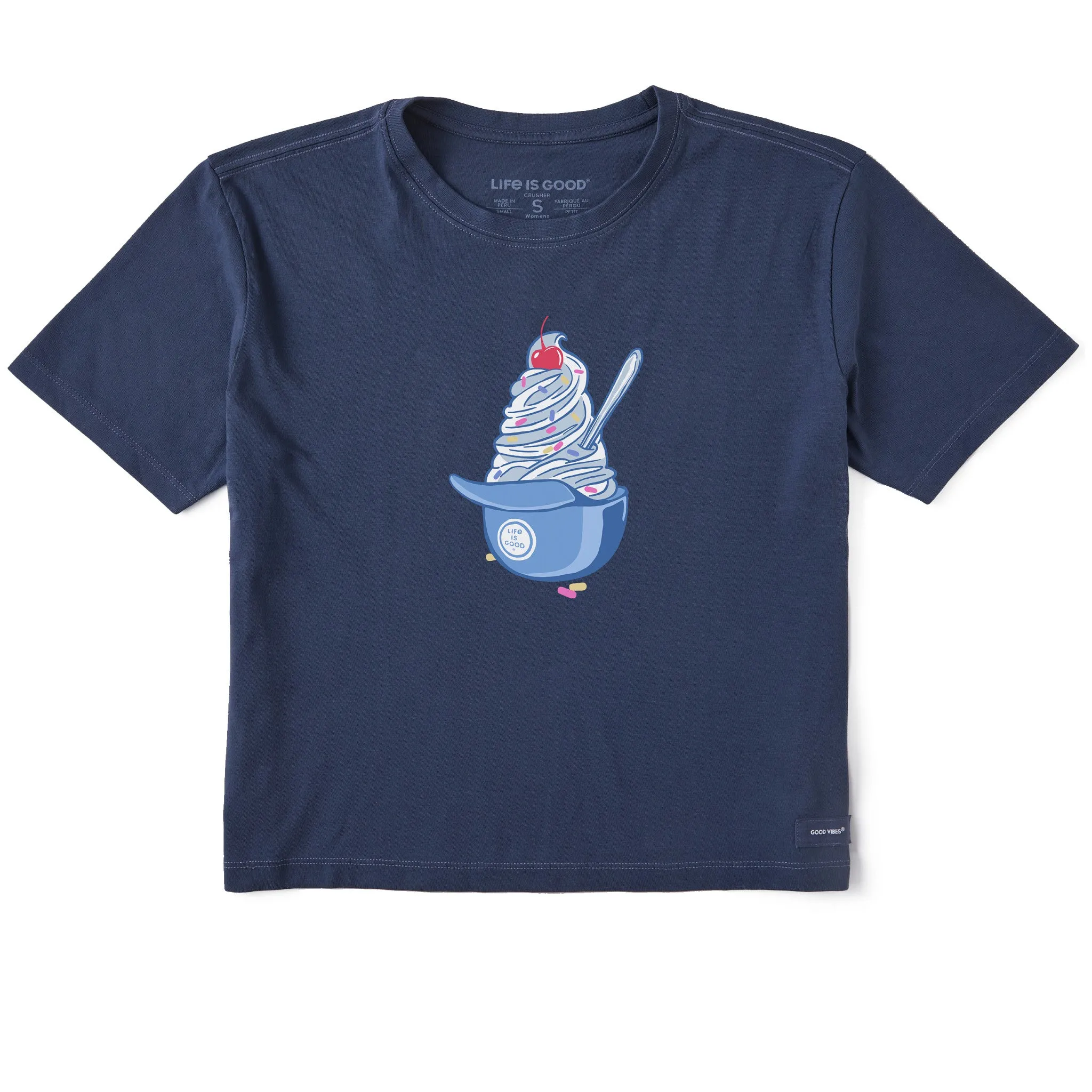 Women's Baseball Ice Cream Short Sleeve Crusher Boxy Tee Life is Good