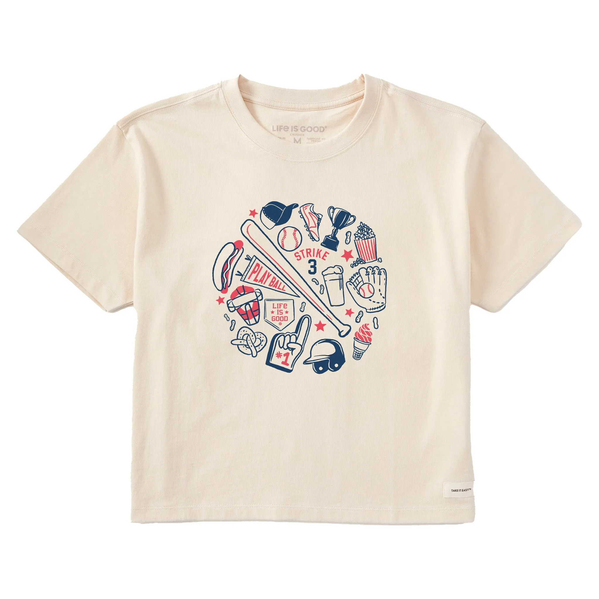 Women's Baseball Medley Short Sleeve Crusher Boxy Tee Life is Good