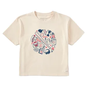 Women's Baseball Medley Short Sleeve Crusher Boxy Tee Life is Good