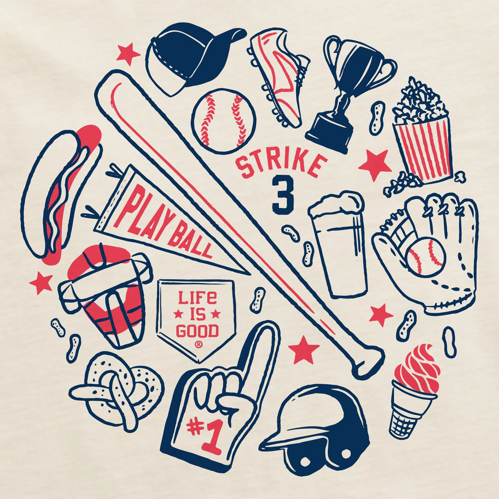 Women's Baseball Medley Short Sleeve Crusher Boxy Tee Life is Good