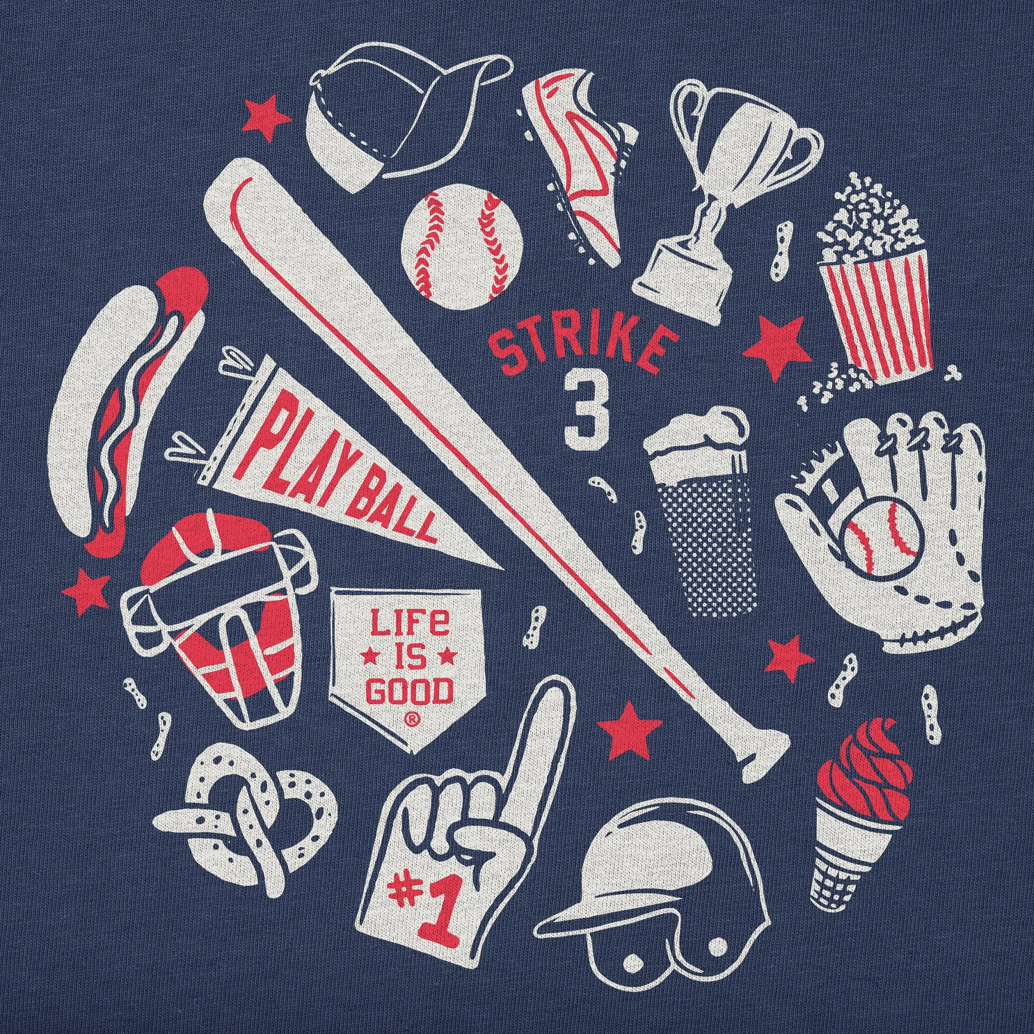 Women's Baseball Medley Short Sleeve Tee Life is Good