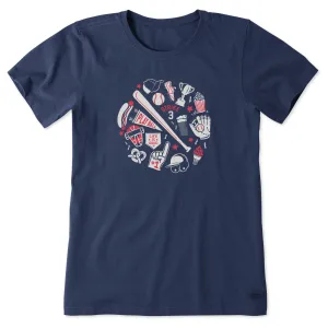 Women's Baseball Medley Short Sleeve Tee Life is Good