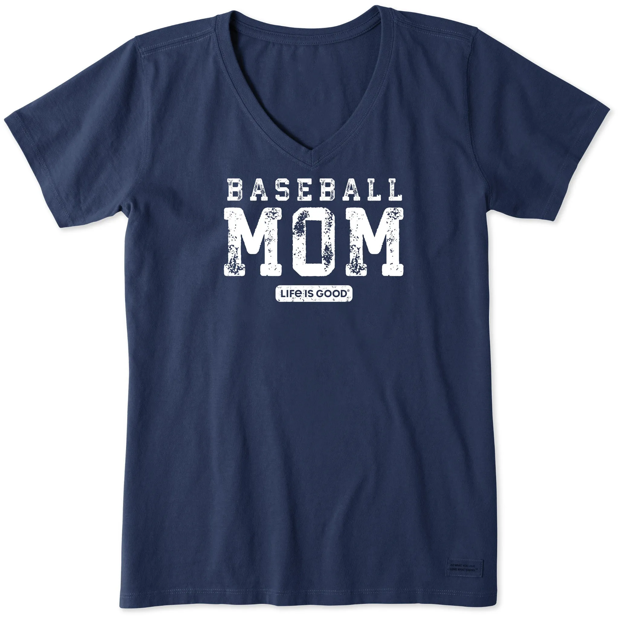 Women's Baseball Mom Athletic Short Sleeve Vee Life is Good
