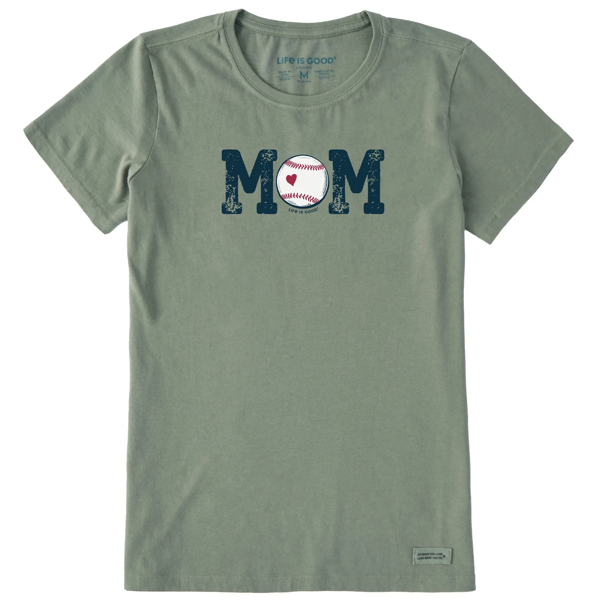 Women's Baseball Mom Short Sleeve Crusher Tee Life is Good