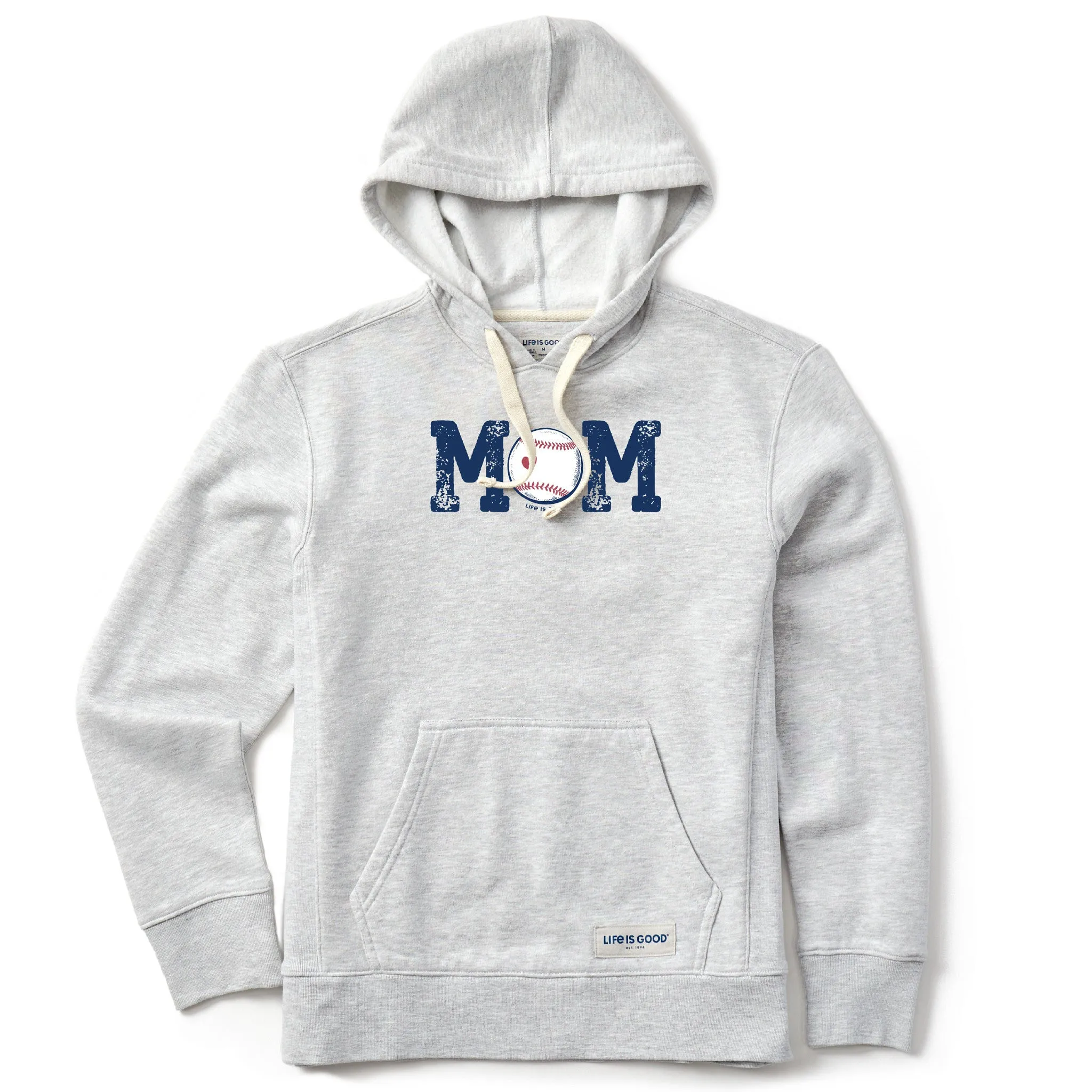 Women's Baseball Mom Simply True Fleece Hoodie Life is Good