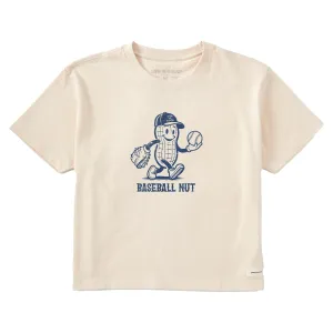 Women's Baseball Nut Short Sleeve Crusher Boxy Tee Life is Good