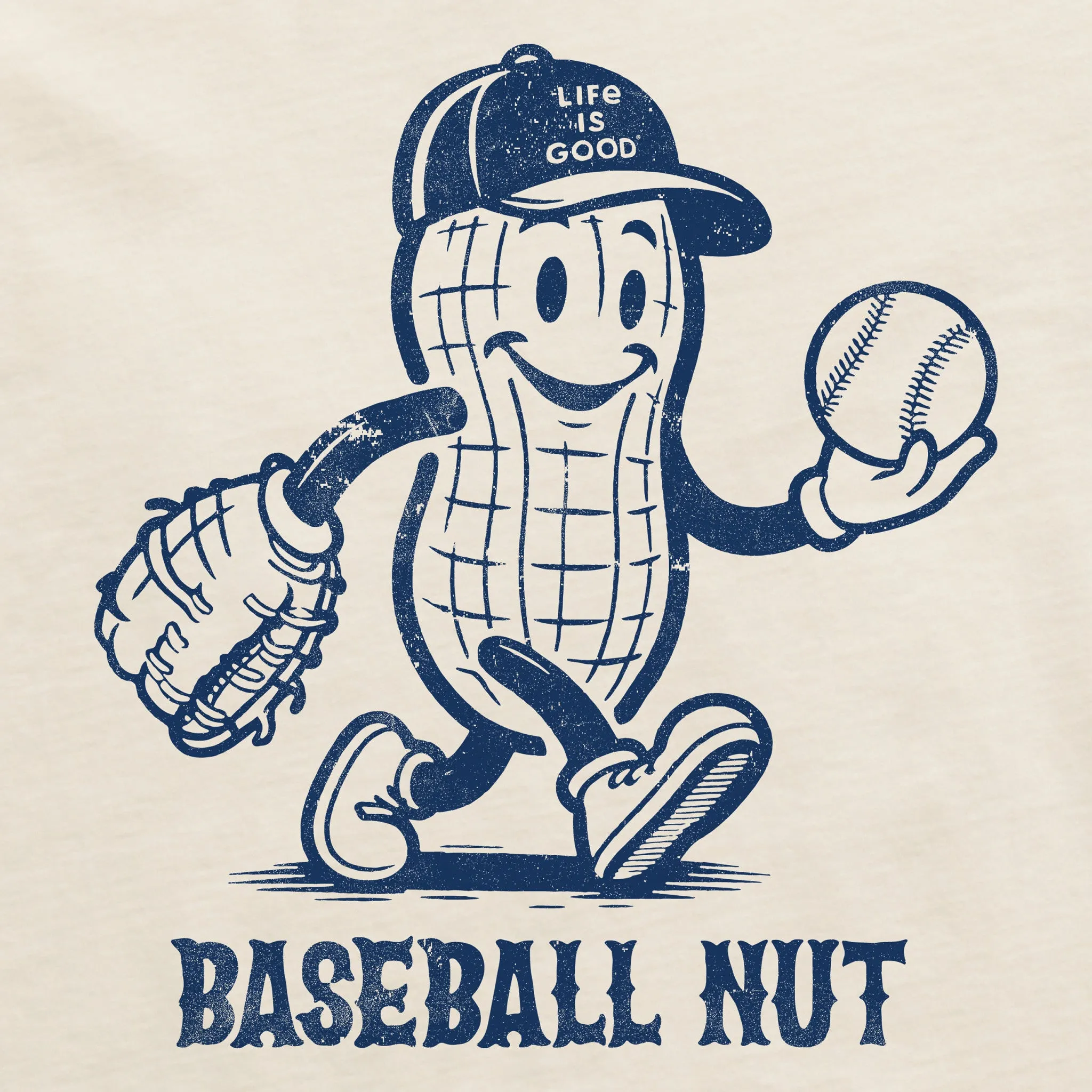 Women's Baseball Nut Short Sleeve Crusher Boxy Tee Life is Good