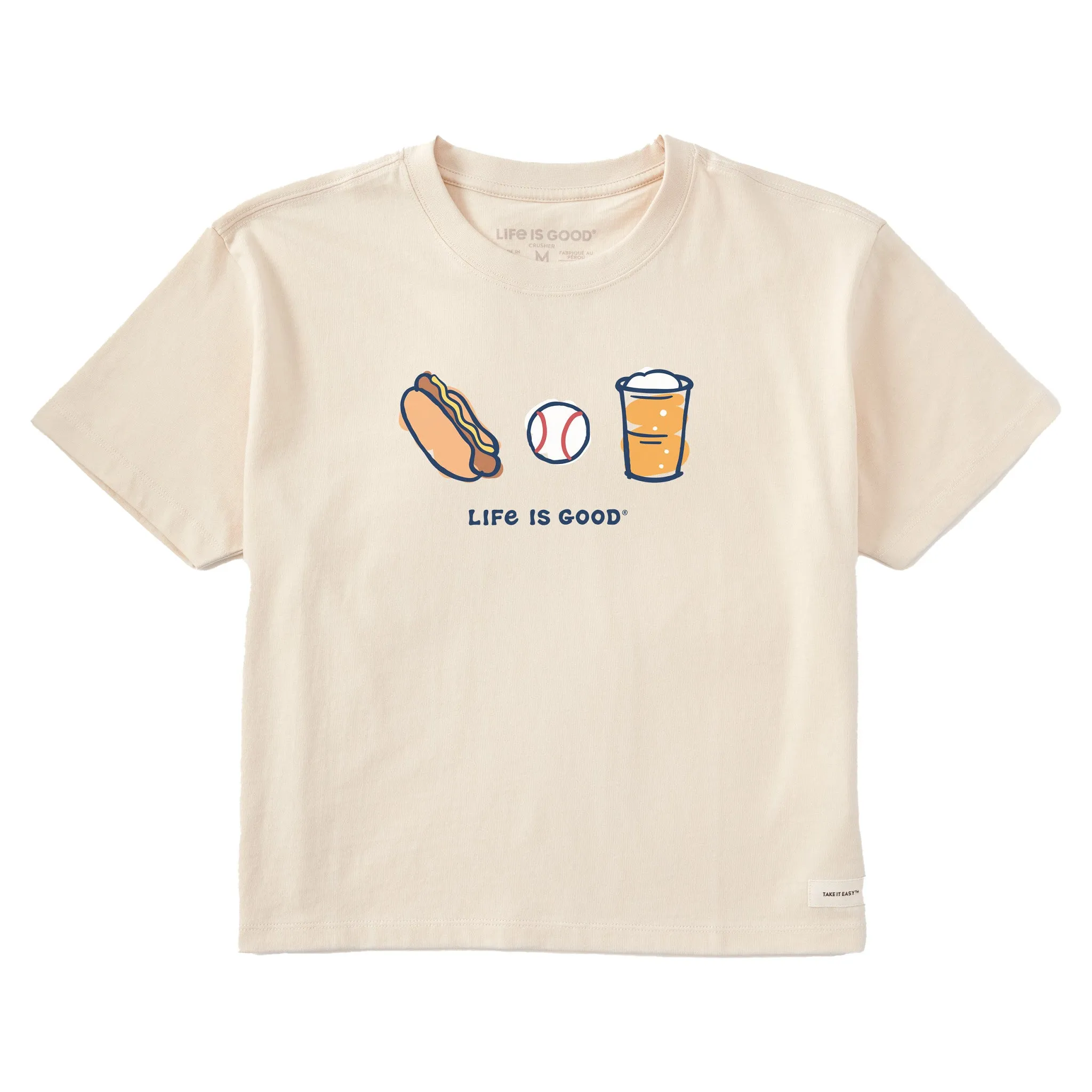 Women's Baseball Trio Short Sleeve Crusher Boxy Tee Life is Good