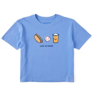 Women's Baseball Trio Short Sleeve Crusher Boxy Tee Life is Good