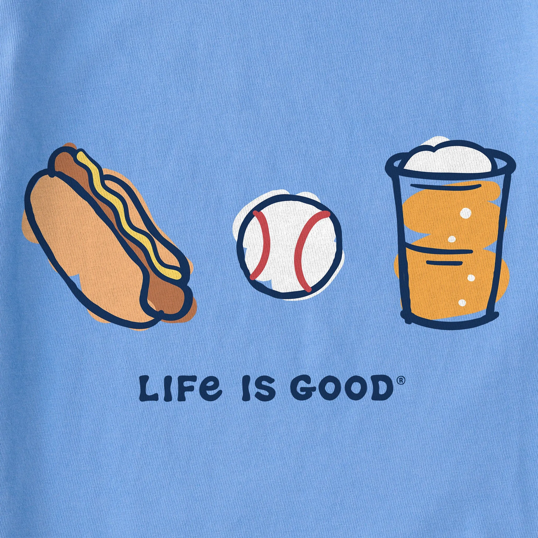 Women's Baseball Trio Short Sleeve Crusher Boxy Tee Life is Good