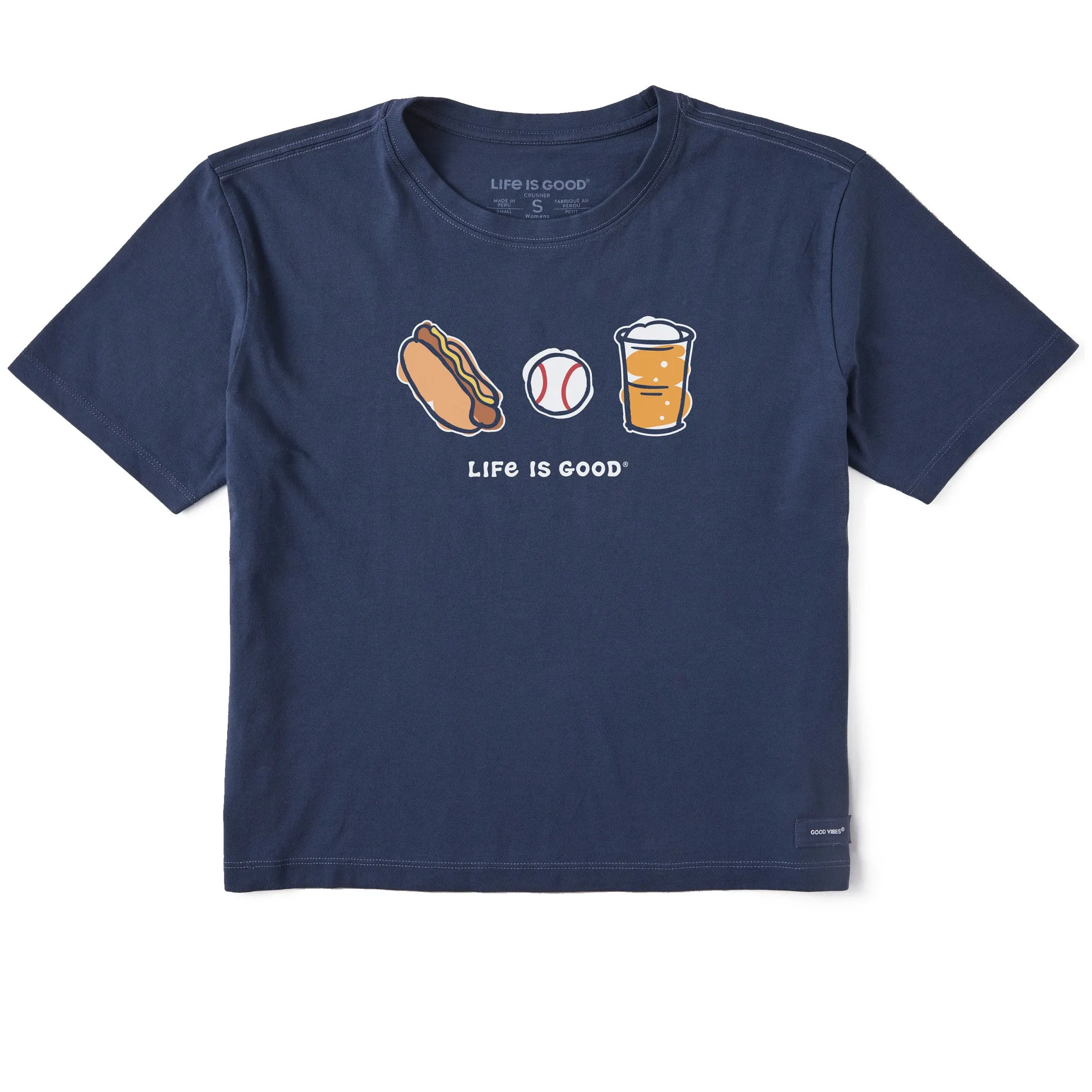 Women's Baseball Trio Short Sleeve Crusher Boxy Tee Life is Good