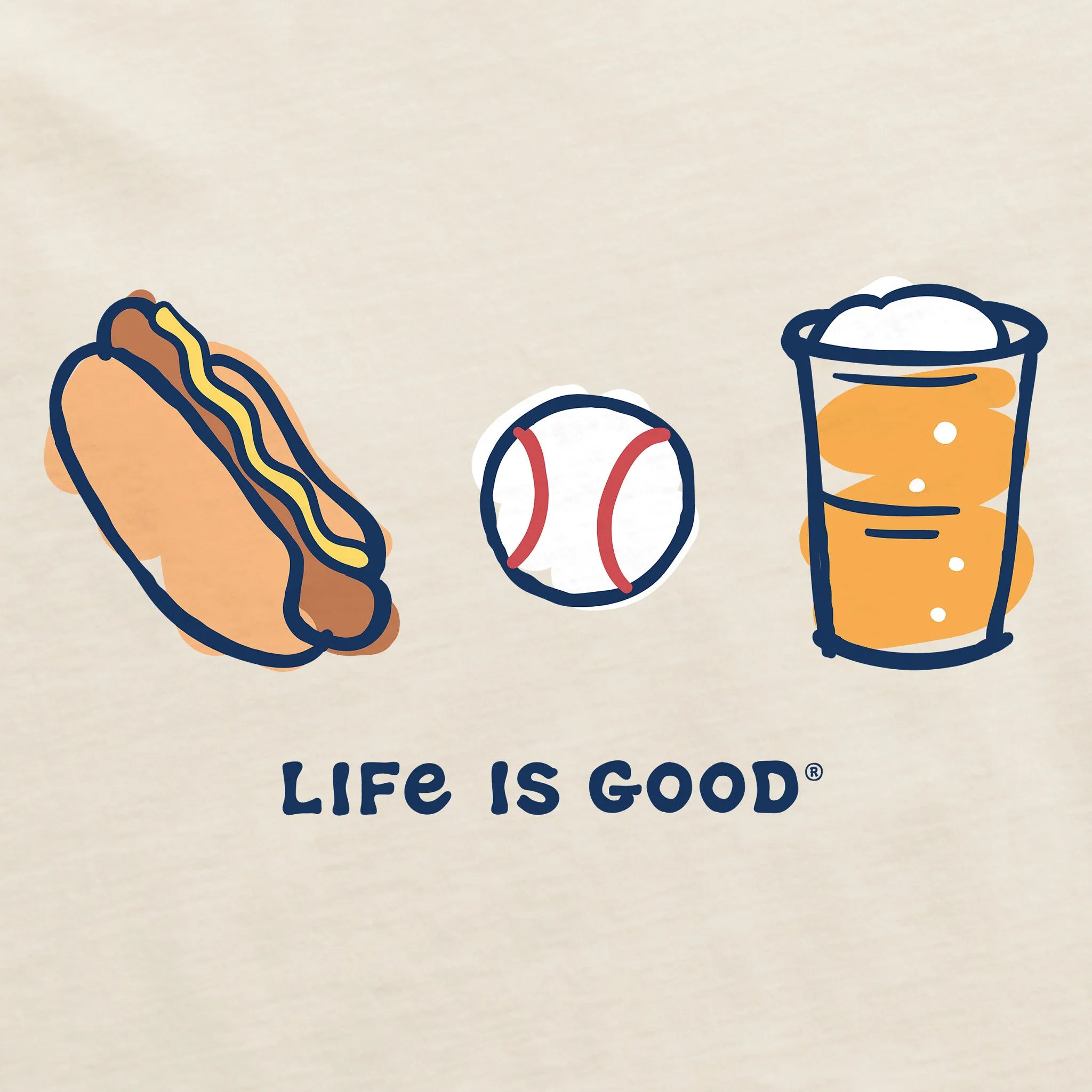 Women's Baseball Trio Short Sleeve Crusher Boxy Tee Life is Good