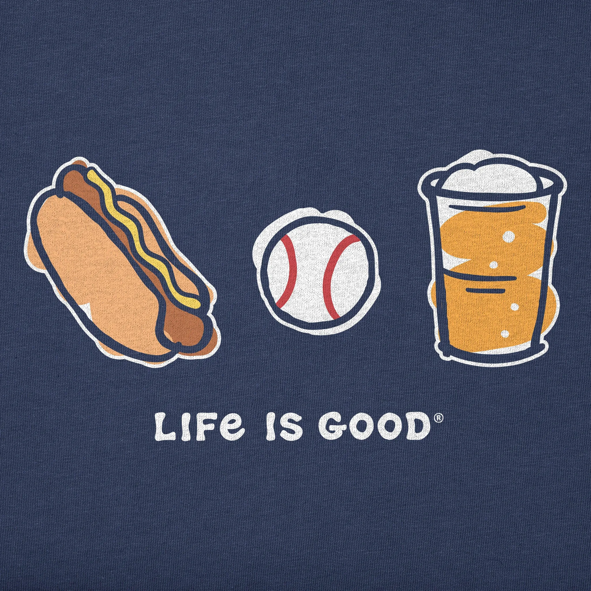 Women's Baseball Trio Short Sleeve Crusher Boxy Tee Life is Good