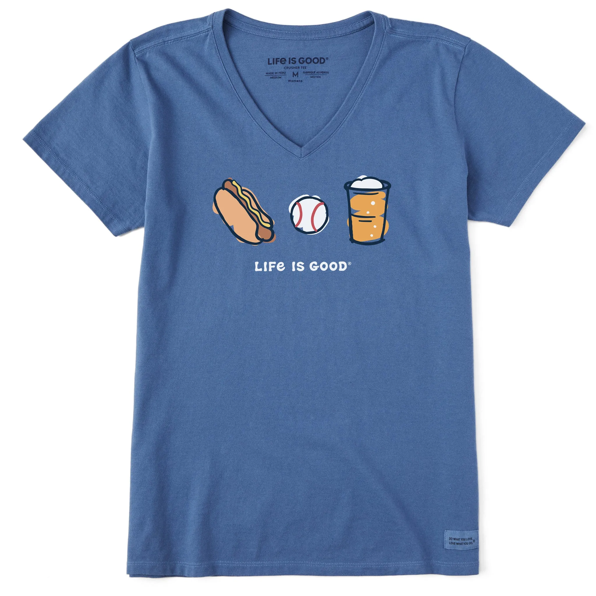 Women's Baseball Trio Short Sleeve Vee Life is Good