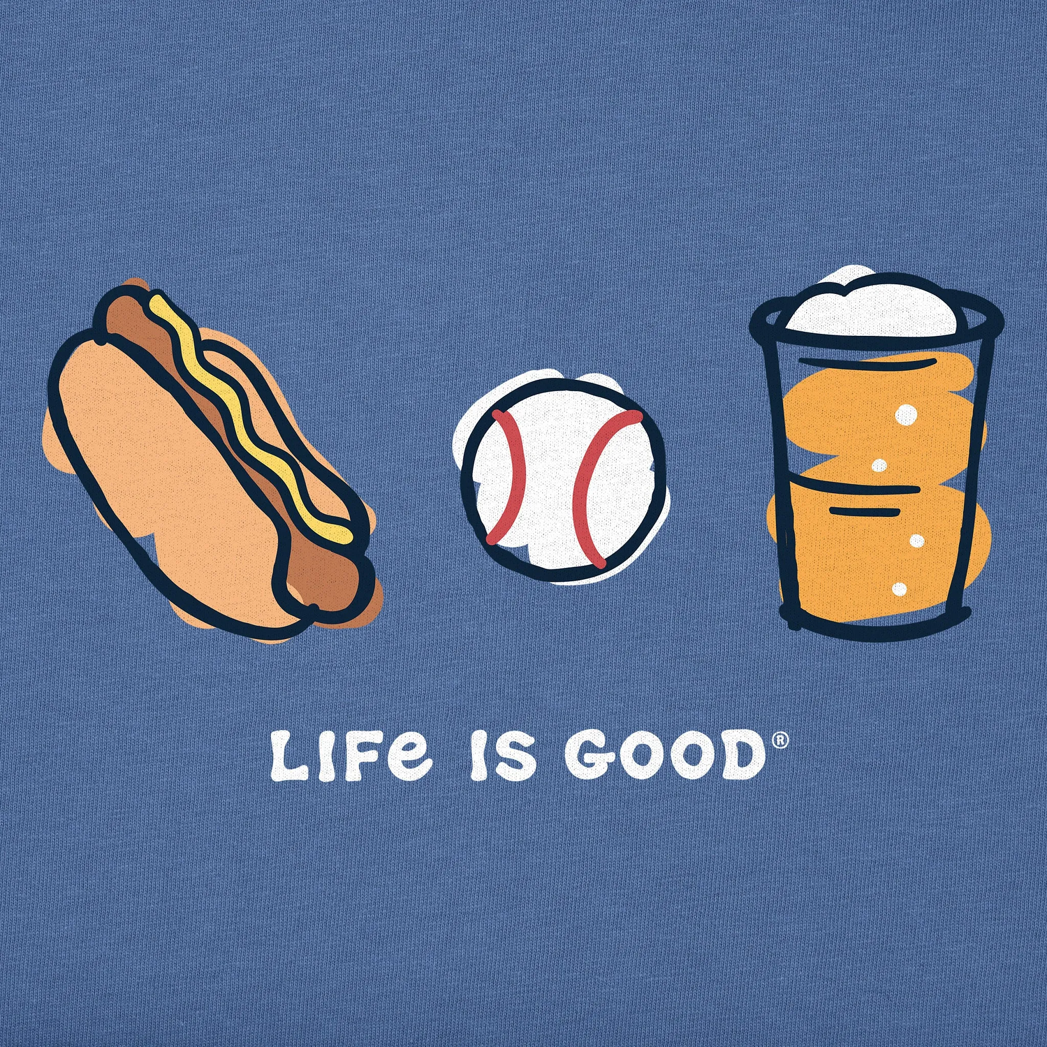 Women's Baseball Trio Short Sleeve Vee Life is Good