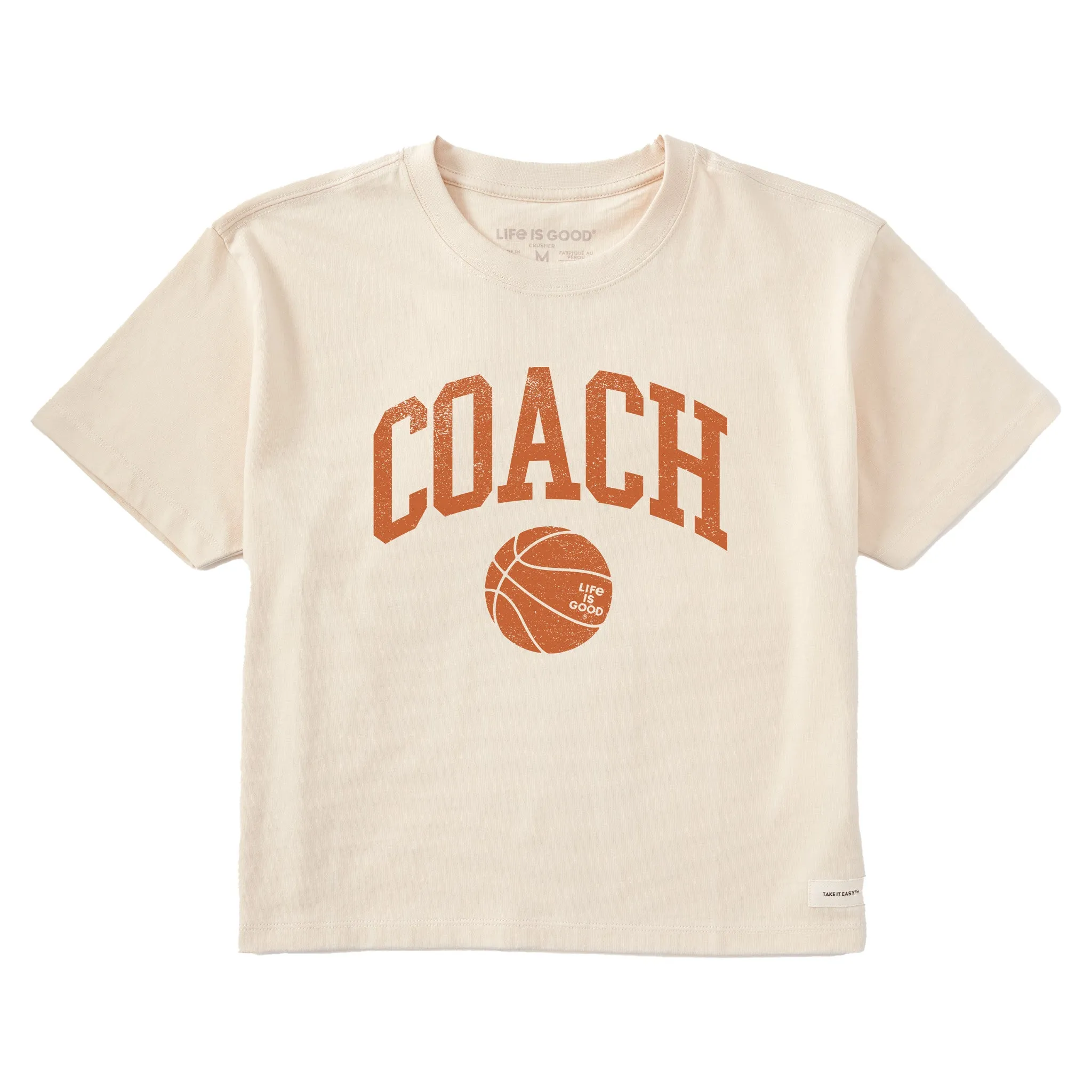 Women's Basketball Coach Short Sleeve Crusher Boxy Tee Life is Good