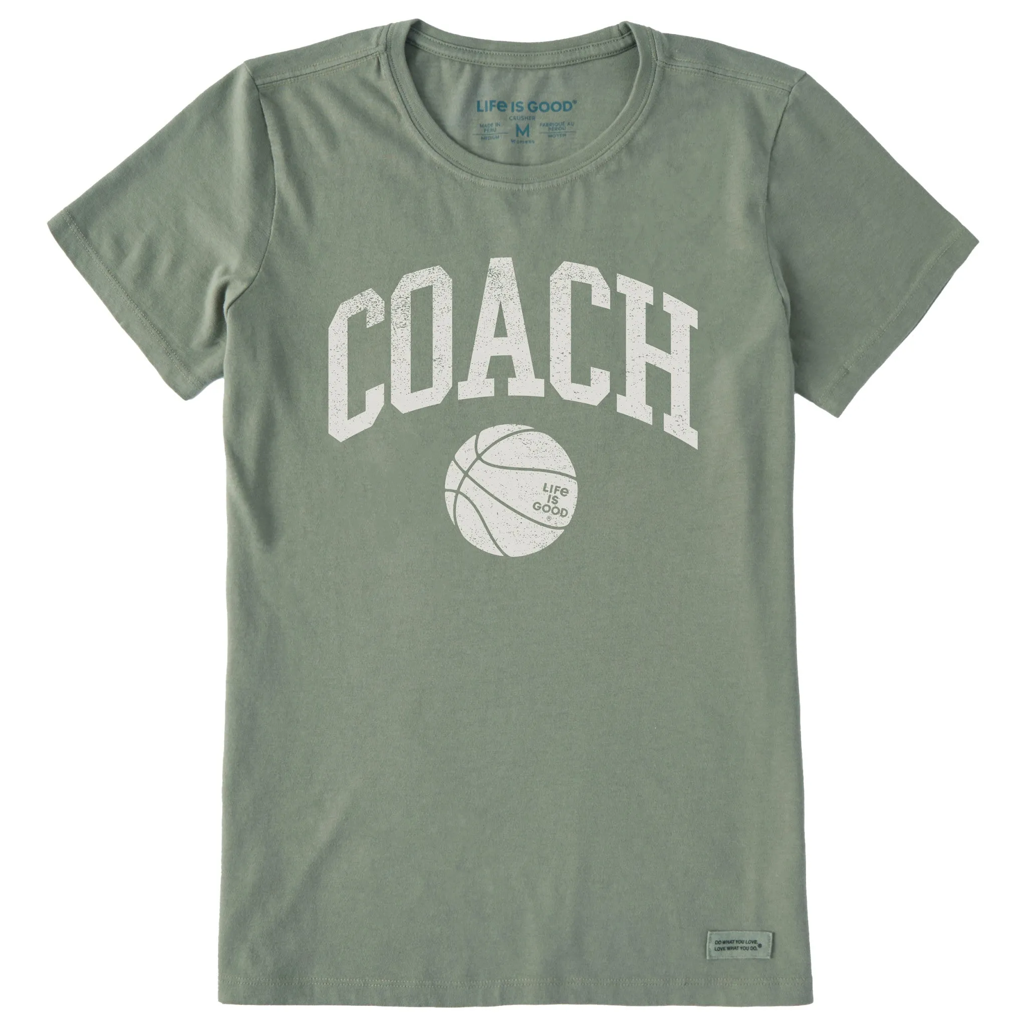 Women's Basketball Coach Short Sleeve Crusher Tee Life is Good
