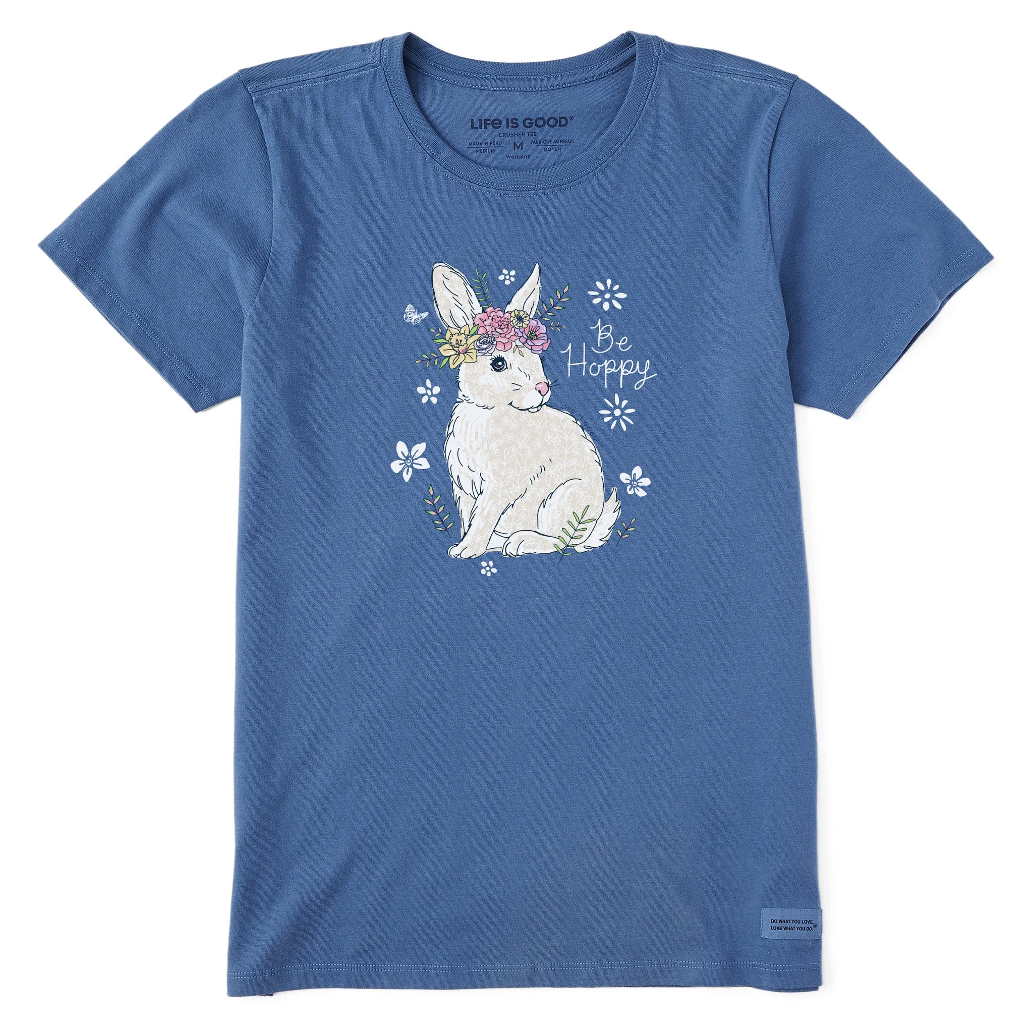 Women's Be Hoppy Flower Crown Bunny Short Sleeve Crusher Tee Life is Good