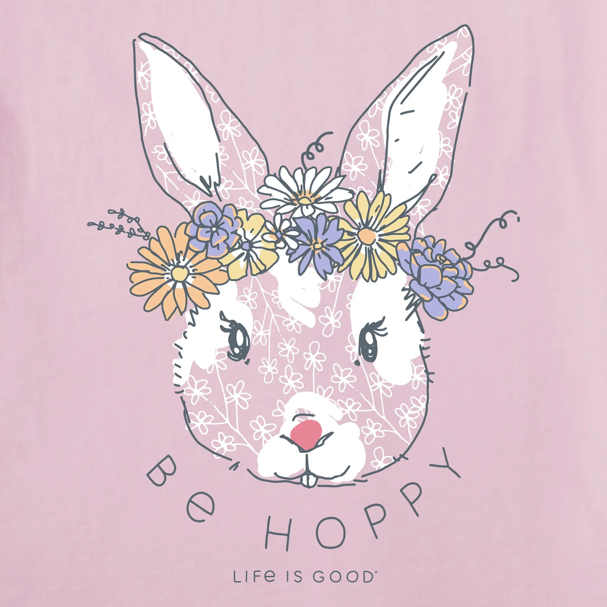 Women's Be Hoppy Flower Crown Short Sleeve Vee Life is Good