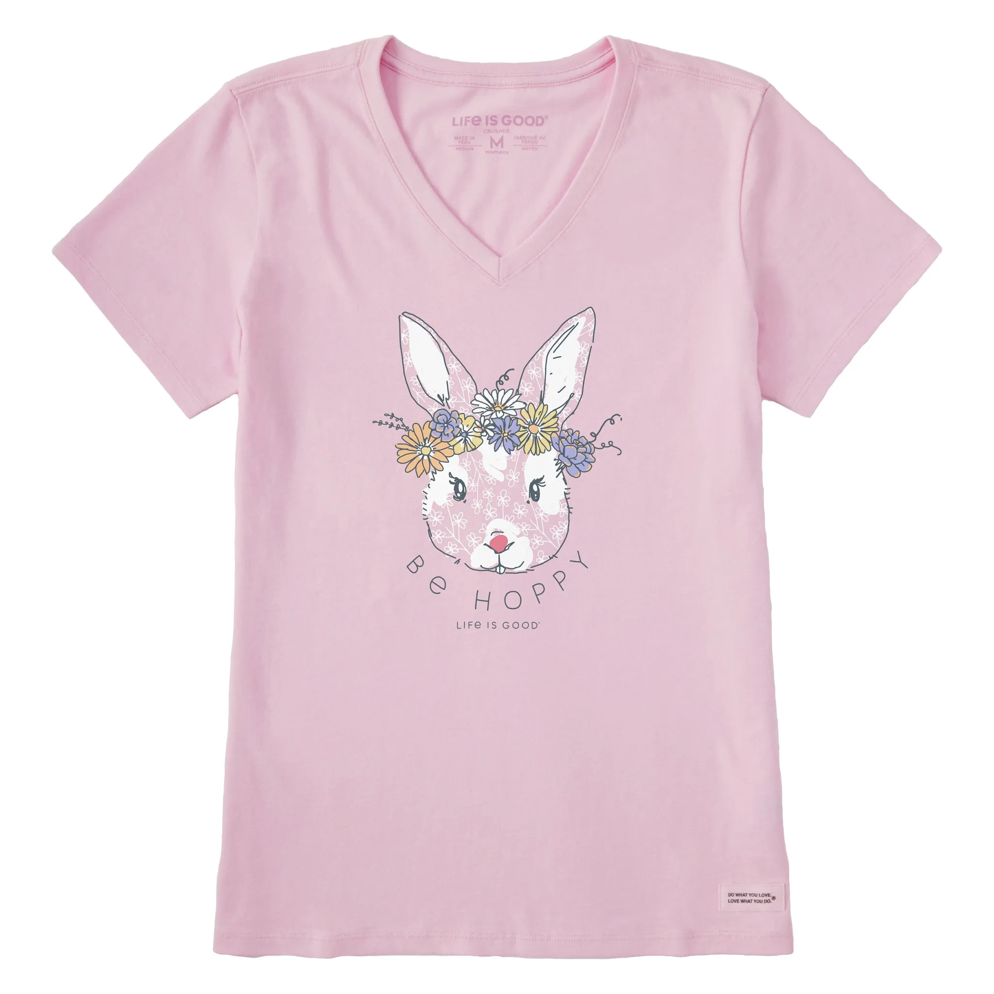 Women's Be Hoppy Flower Crown Short Sleeve Vee Life is Good