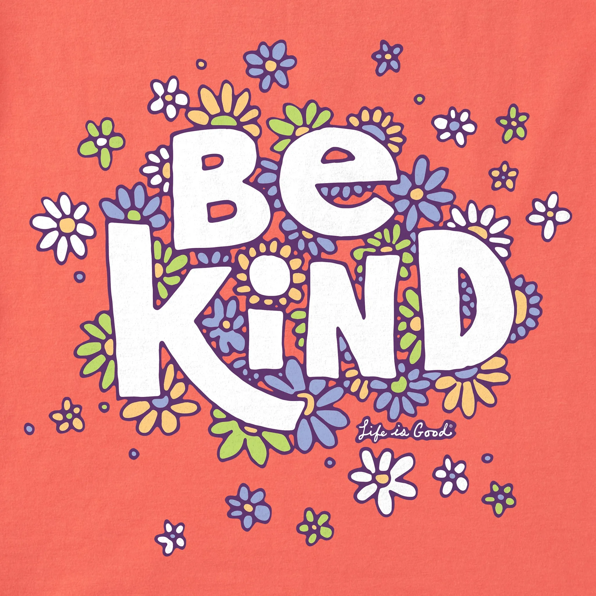 Women's Be Kind Flower Lines Crusher Tank Life is Good