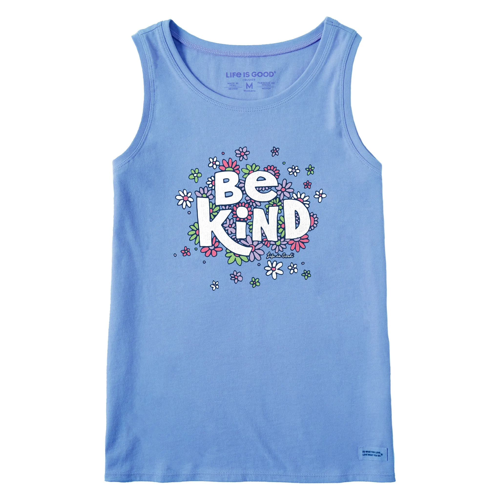 Women's Be Kind Flower Lines Crusher Tank Life is Good