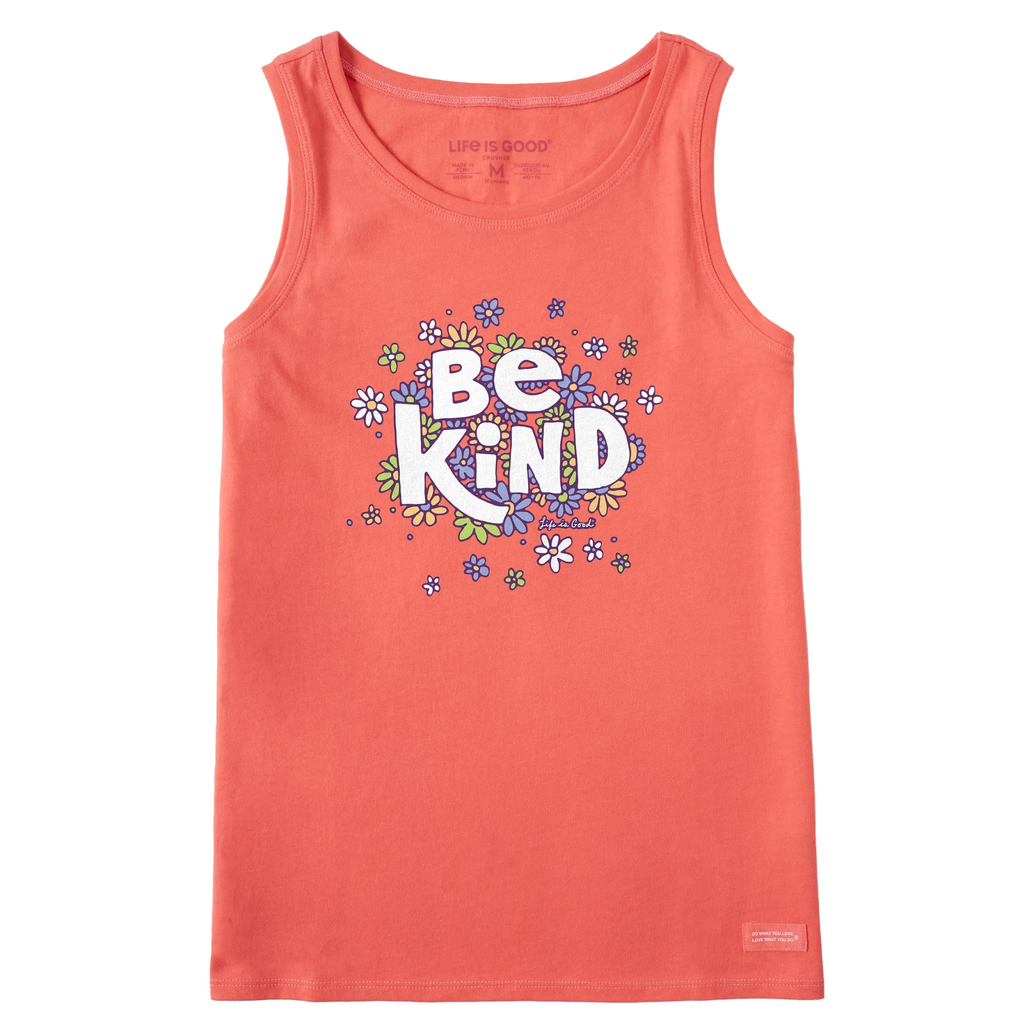 Women's Be Kind Flower Lines Crusher Tank Life is Good