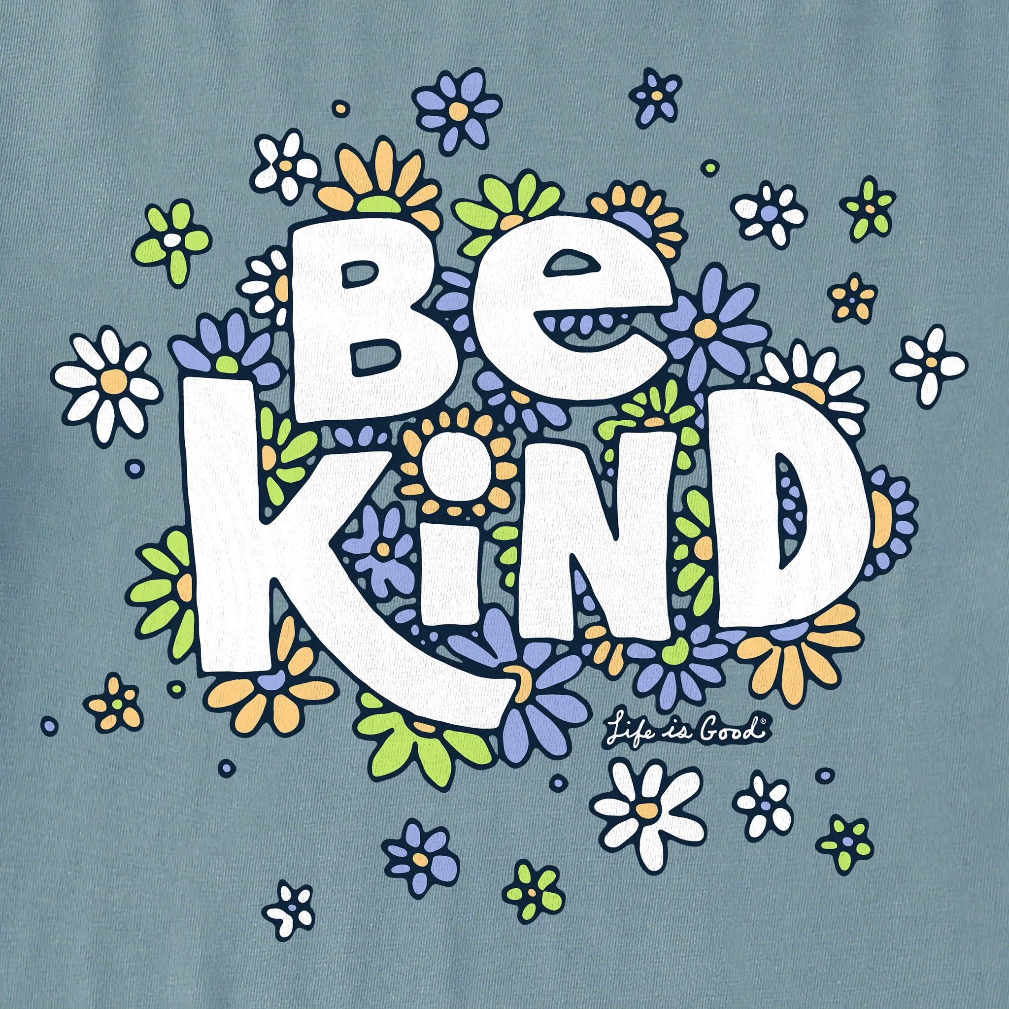 Women's Be Kind Flower Lines Long Sleeve Crusher Boxy Tee Life is Good