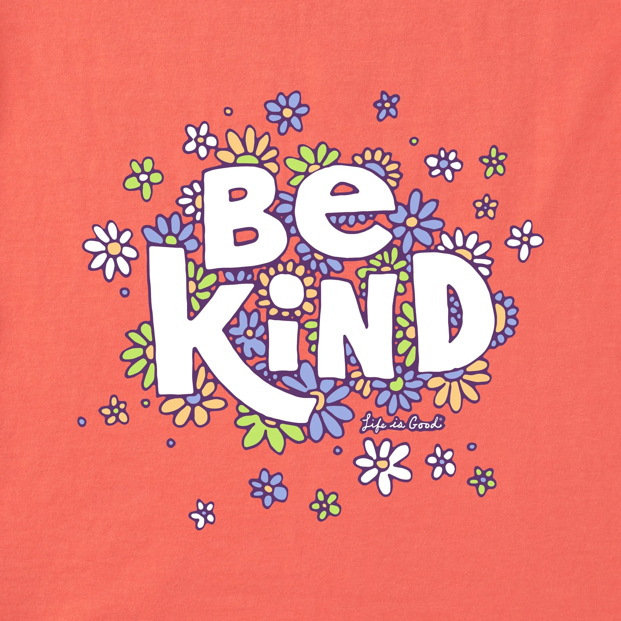 Women's Be Kind Flower Lines Short Sleeve Tee Life is Good
