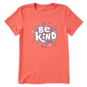 Women's Be Kind Flower Lines Short Sleeve Tee Life is Good