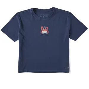 Women's Be Less Crabby Crab Short Sleeve Crusher Boxy Tee Life is Good