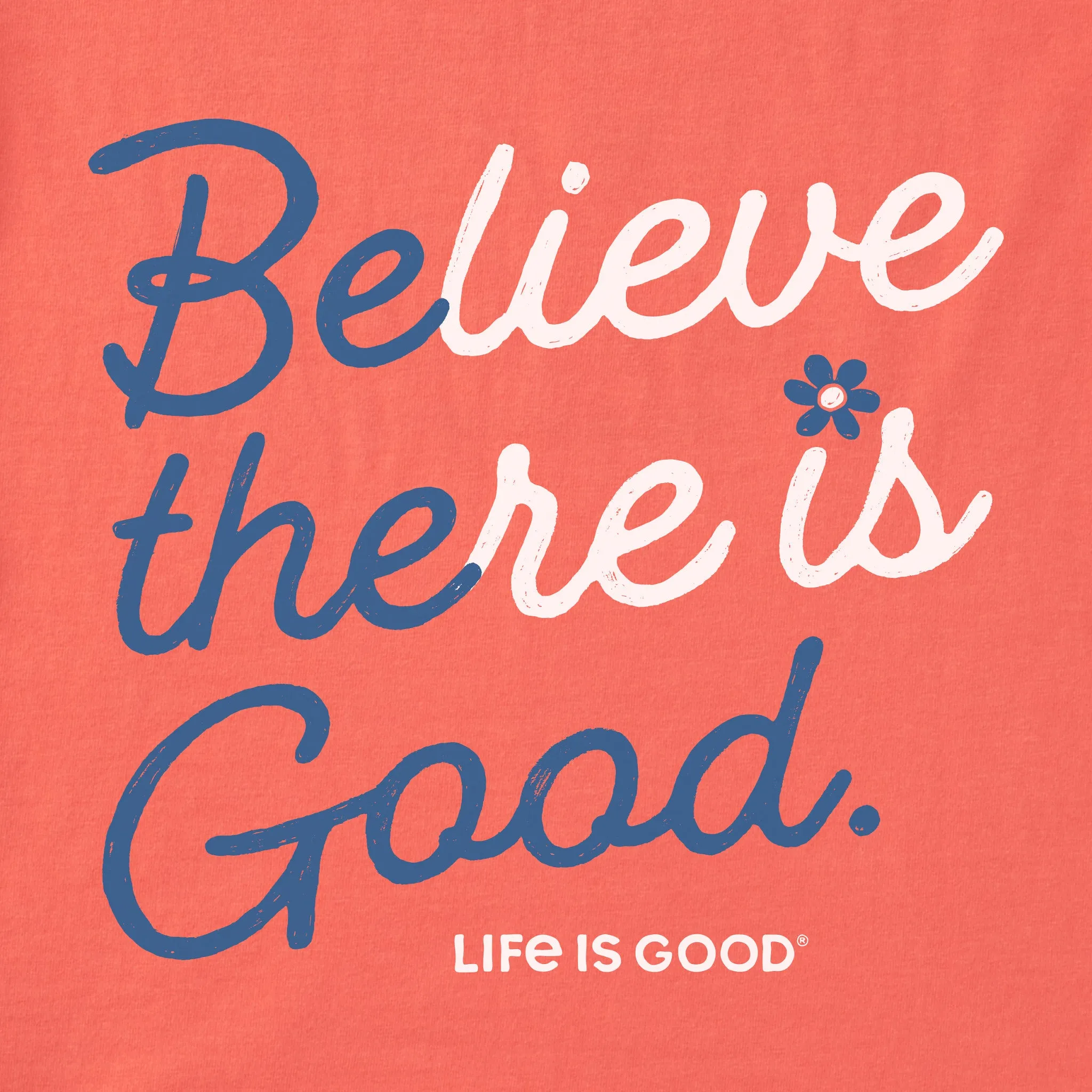 Women's Be The Good Script Short Sleeve Crusher Vee Life is Good