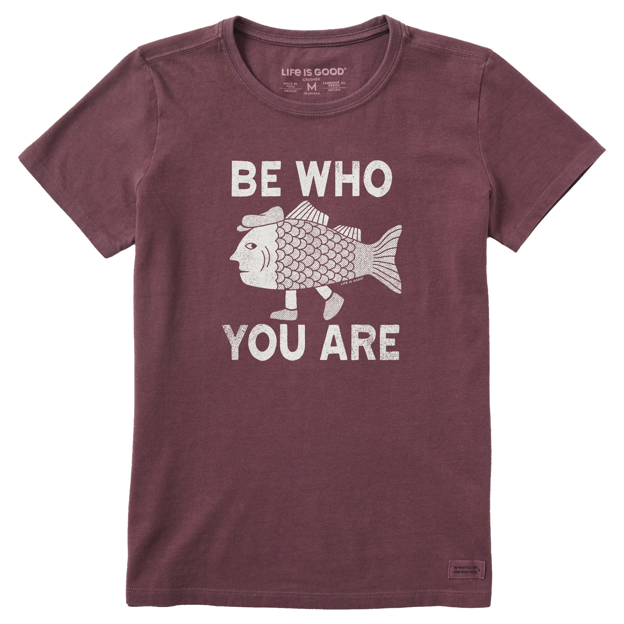 Women's Be Who You Are Fish Man Short Sleeve Crusher Tee Life is Good