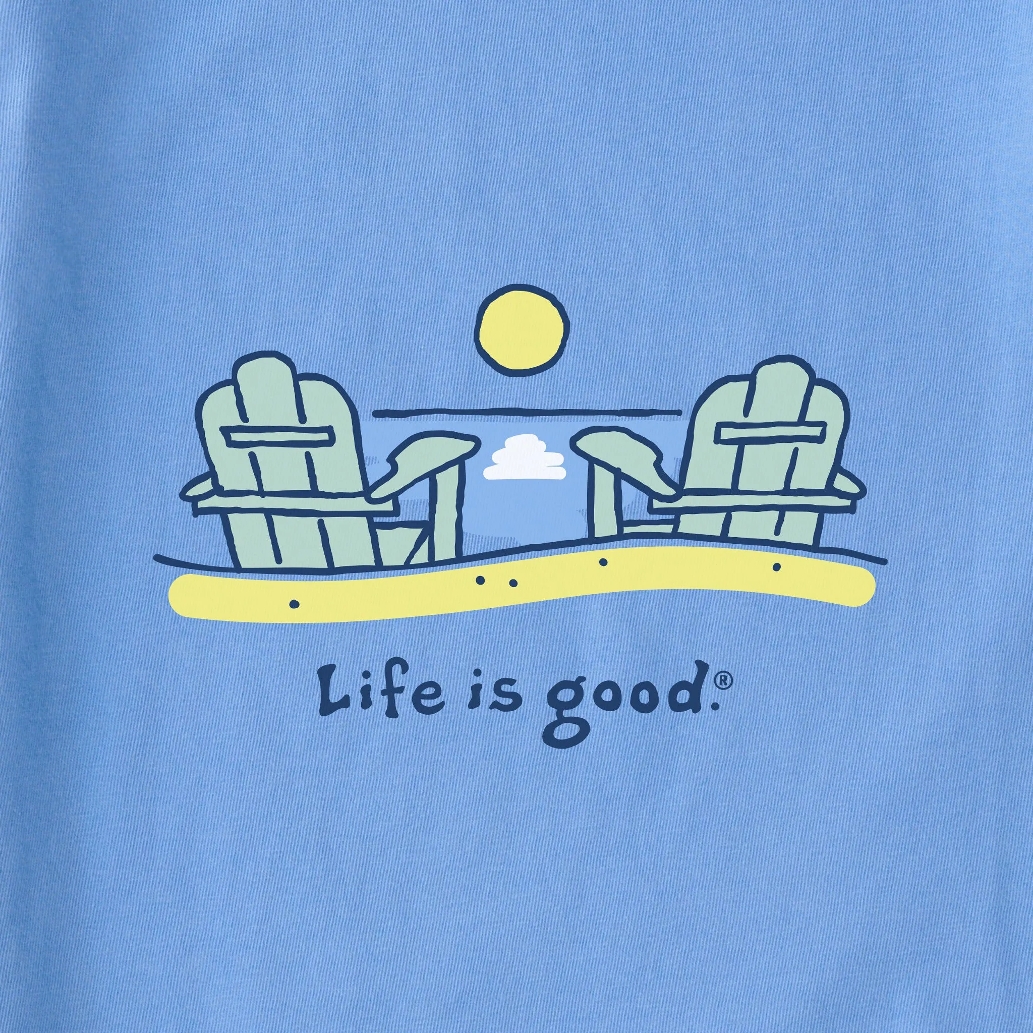 Women's Beach Adirondacks Short Sleeve Vee Life is Good