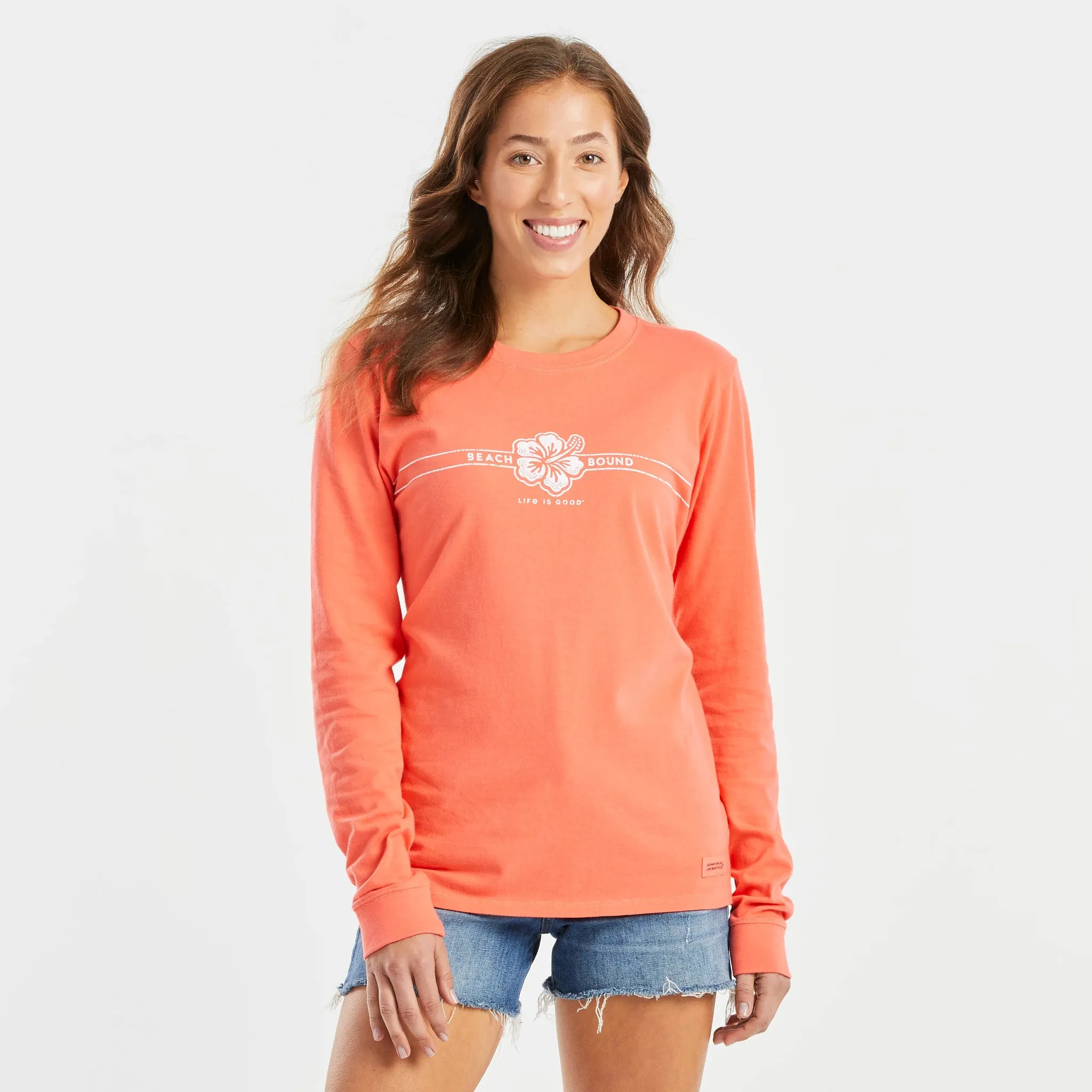 Women's Beach Bound Stripe Long Sleeve Crusher Tee Life is Good