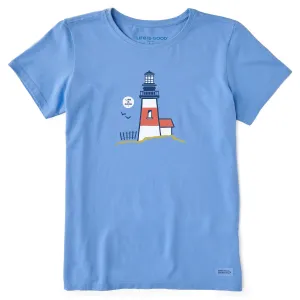 Women's Beach Lighthouse Short Sleeve Tee Life is Good