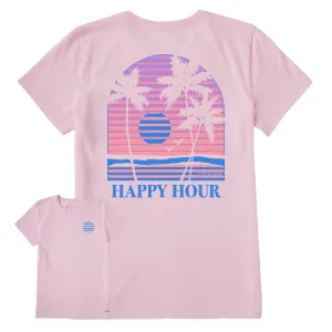 Women's Beach Palm Happy Hour Short Sleeve Tee Life is Good