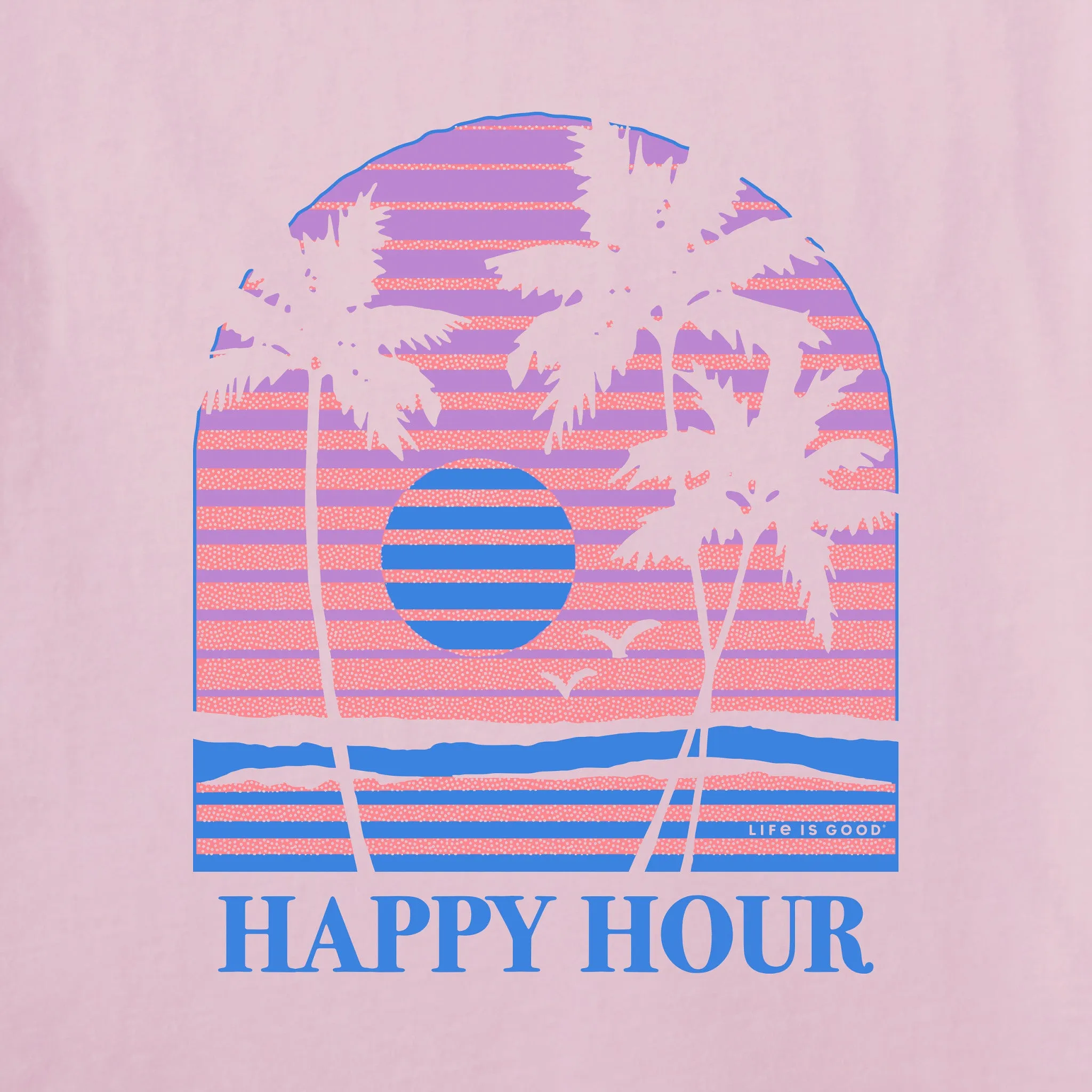Women's Beach Palm Happy Hour Short Sleeve Tee Life is Good