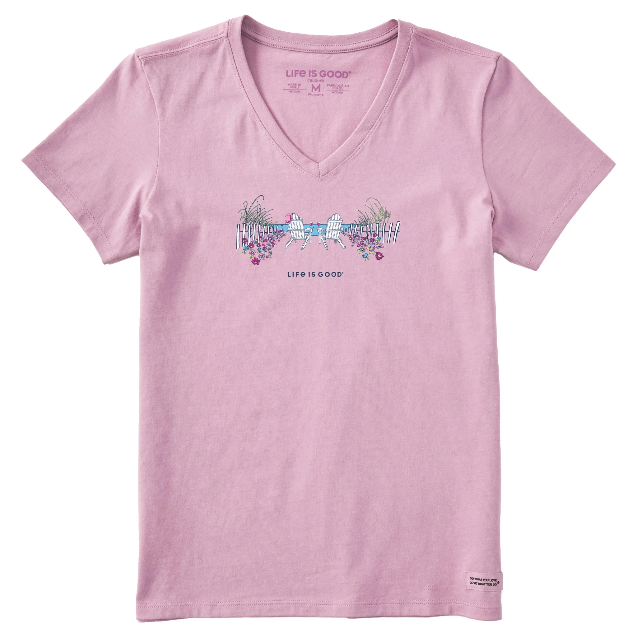 Women's Beach Path Short Sleeve Vee Life is Good