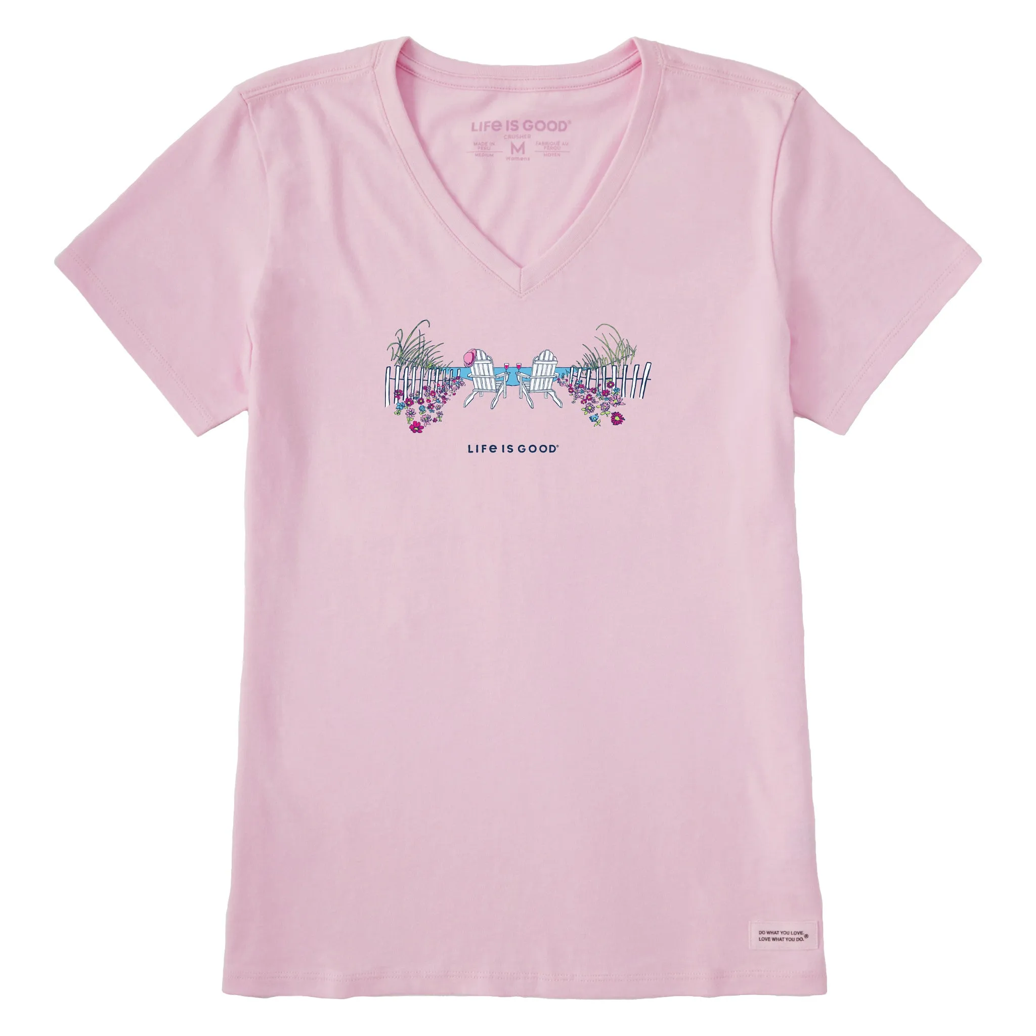 Women's Beach Path Short Sleeve Vee Life is Good