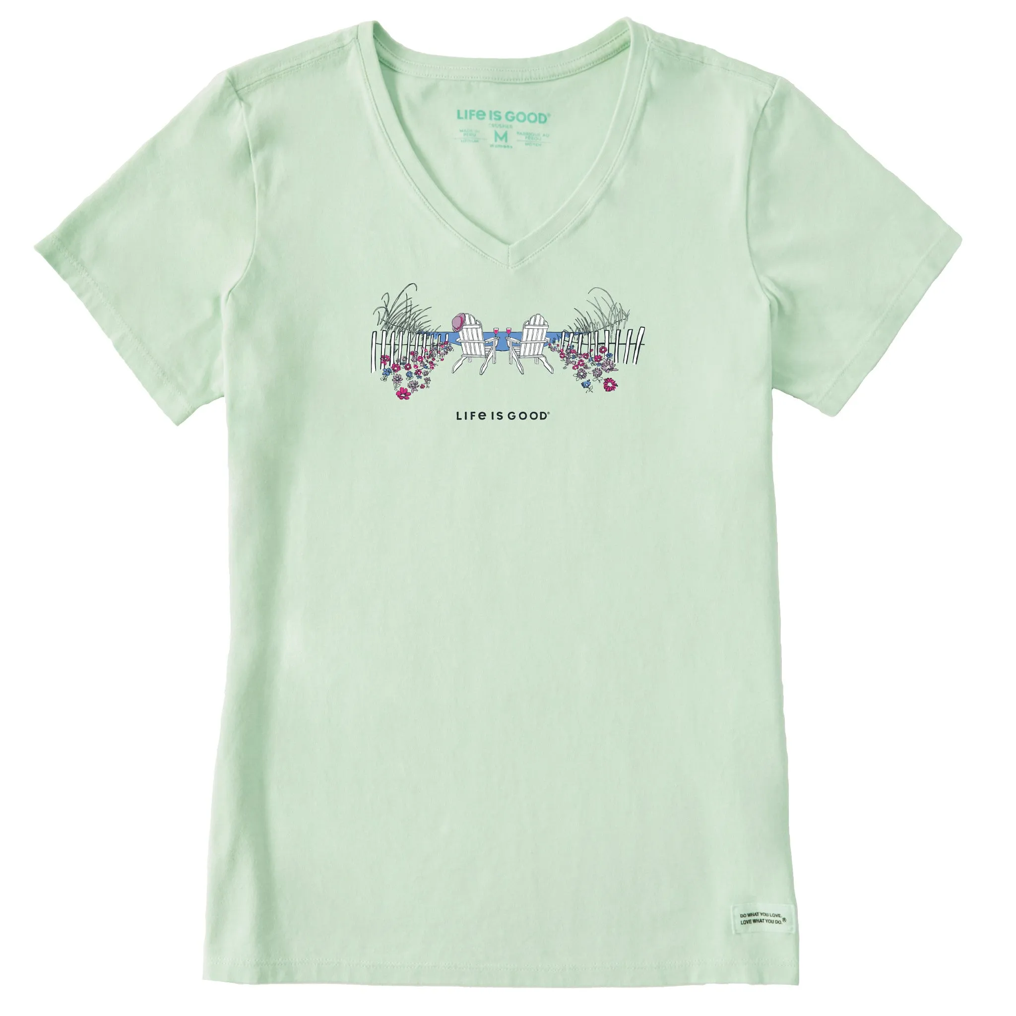 Women's Beach Path Short Sleeve Vee Life is Good