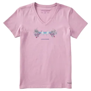 Women's Beach Path Short Sleeve Vee Life is Good
