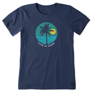 Women's Beach Patterns Short Sleeve Crusher Tee Life is Good