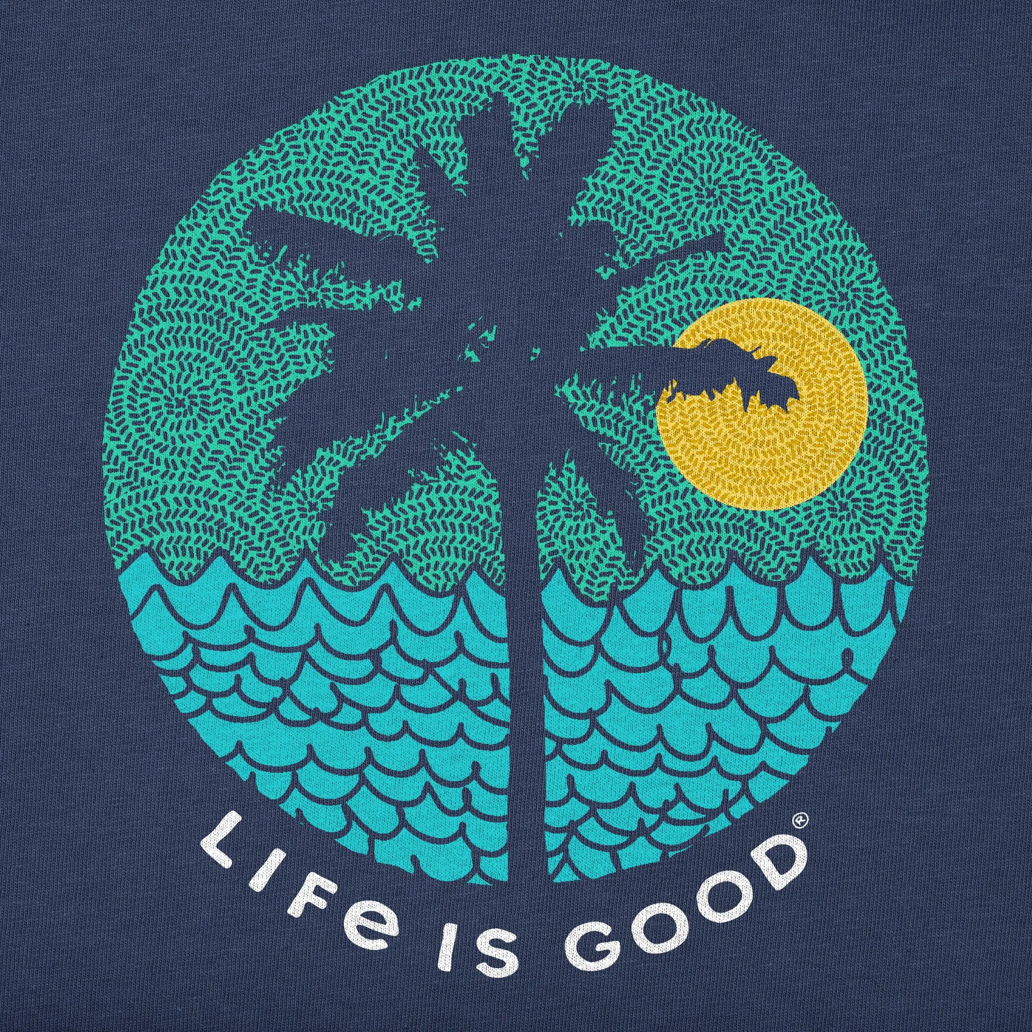 Women's Beach Patterns Short Sleeve Crusher Tee Life is Good