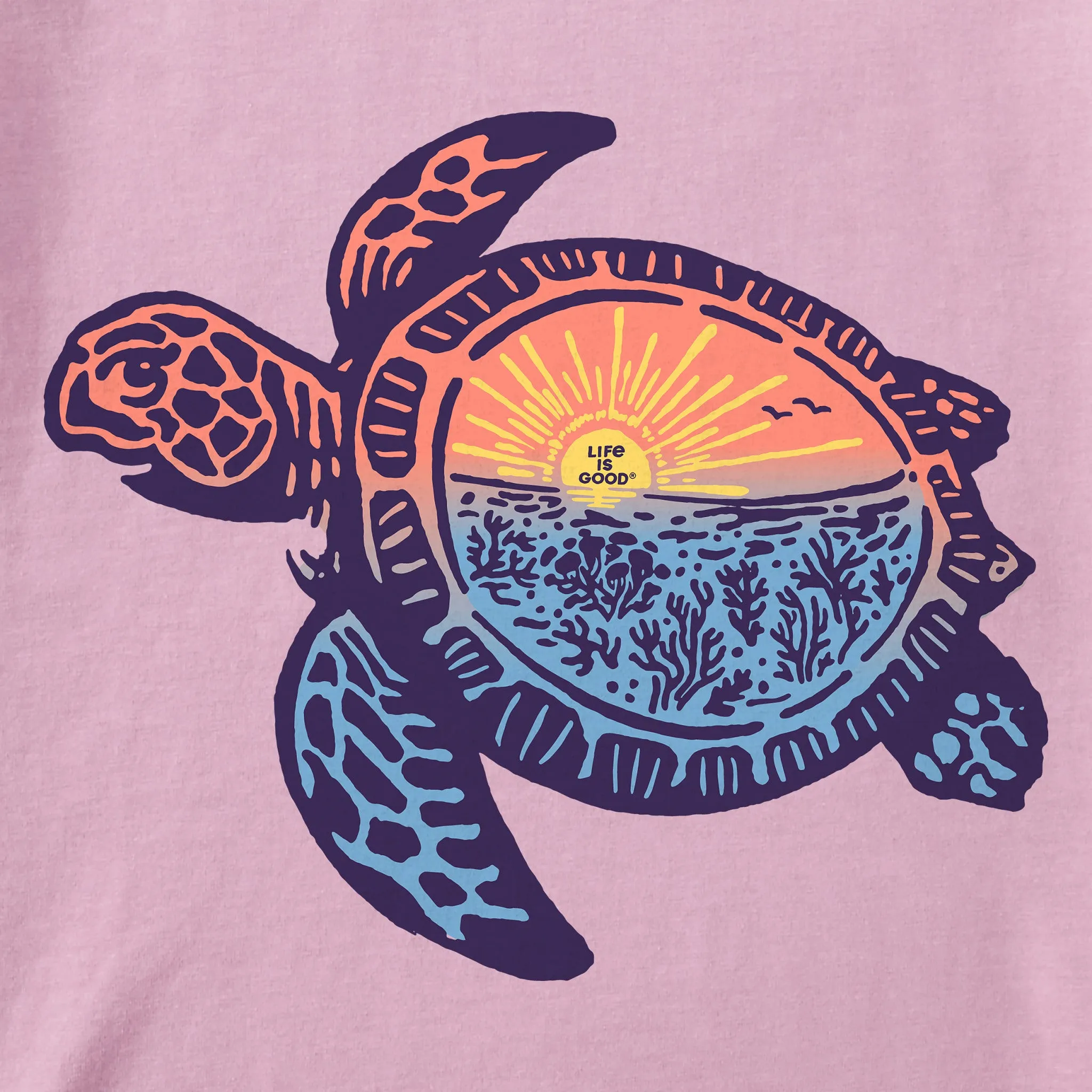 Women's Beach Turtle Sealife Short Sleeve Tee Life is Good