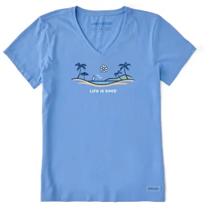 Women's Beachfront Daisy Vista Short Sleeve Vee Life is Good
