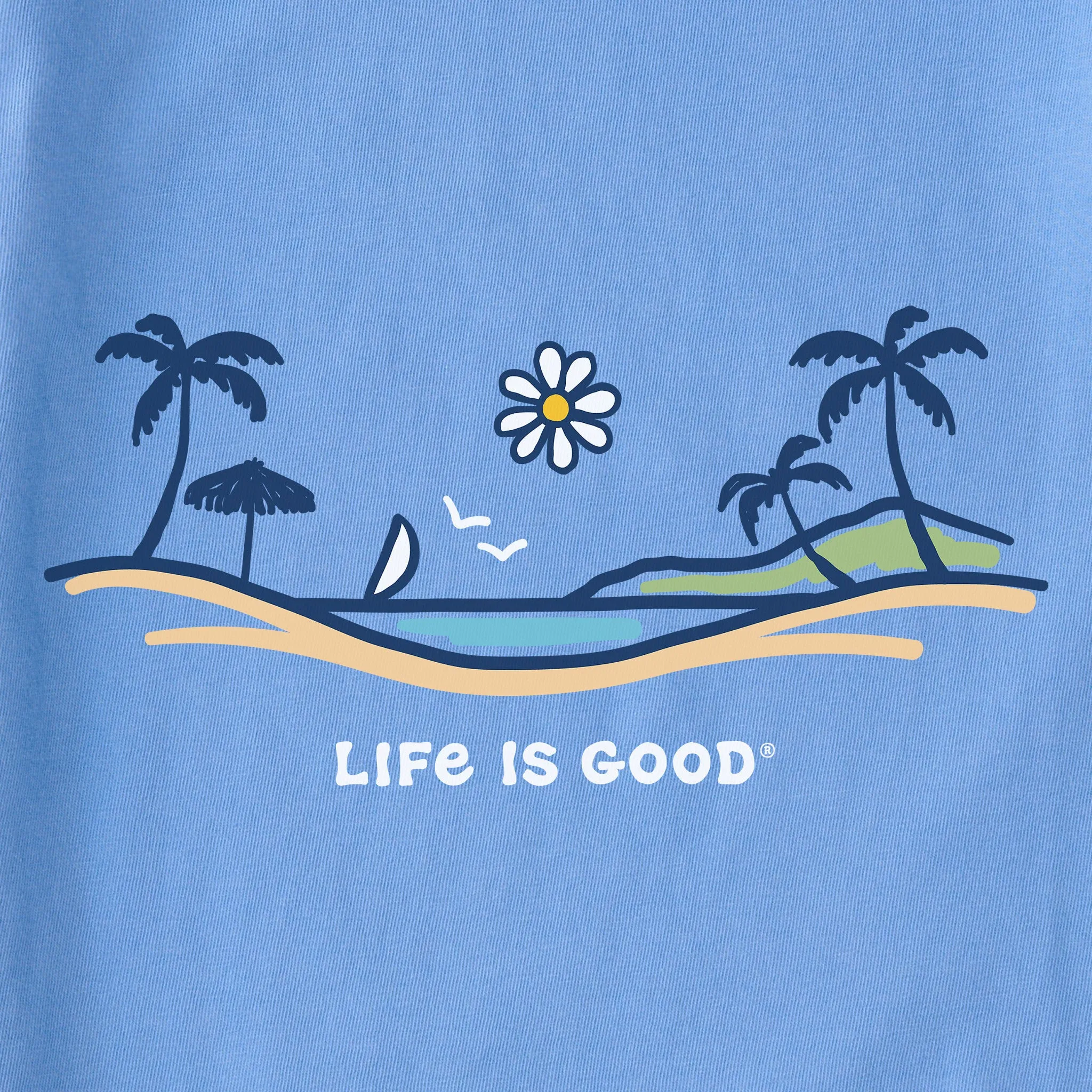 Women's Beachfront Daisy Vista Short Sleeve Vee Life is Good