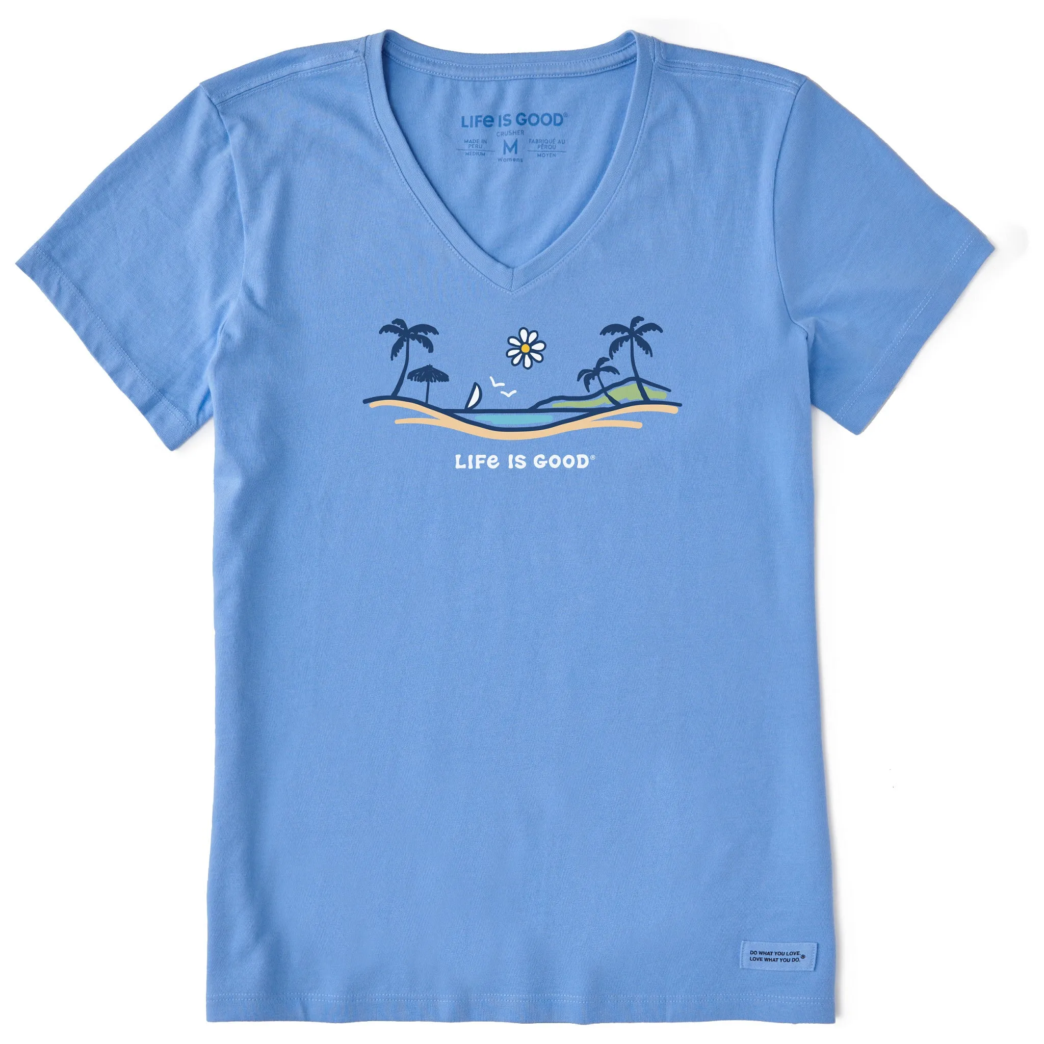 Women's Beachfront Daisy Vista Short Sleeve Vee Life is Good